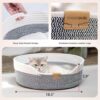 All-Season Woven Cat Basket Bed with Washable Cushion & Multi-Use Design