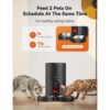 Automatic Cat Feeder for Two Cats – 4L Dual-Bowl Smart Food Dispenser with 1–6 Timed Meals, Stainless Steel Bowls, Voice Meal Call & Dual Power Backup