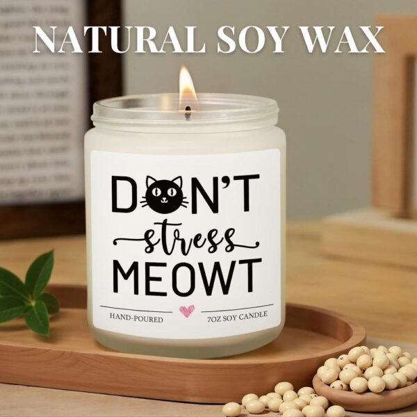 Black Cat Candle Gift for Cat Lovers – Soy Wax Lavender & Eucalyptus Scented Candle for Women & Men | Birthday, Christmas & Mother’s/Father’s Day Gift