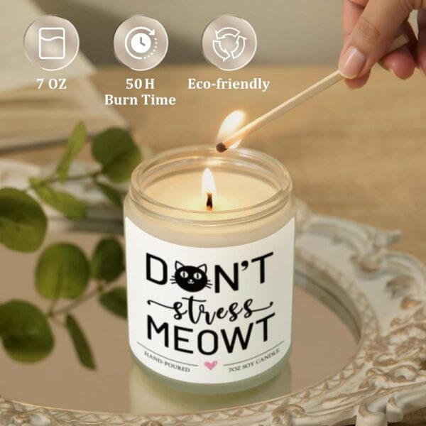 Black Cat Candle Gift for Cat Lovers – Soy Wax Lavender & Eucalyptus Scented Candle for Women & Men | Birthday, Christmas & Mother’s/Father’s Day Gift