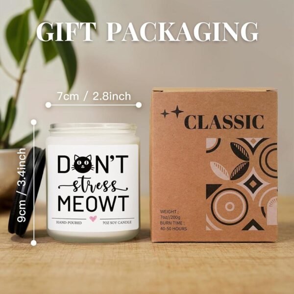 Black Cat Candle Gift for Cat Lovers – Soy Wax Lavender & Eucalyptus Scented Candle for Women & Men | Birthday, Christmas & Mother’s/Father’s Day Gift