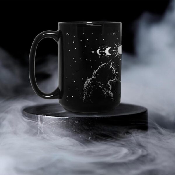 Black Cat Mug 15oz – Gothic Witchy Coffee Cup for Cat Lovers | Goth Decor, Witch Gifts, Christmas Cat Gift