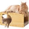 Cardboard Cat Scratcher House — Durable Multi-Side Lounge for Scratching, Climbing & Play