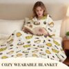 Cat Wearable Blanket with Sleeves – Cozy Flannel Snug Wrap for Women & Girls | Soft TV Sofa Throw for Cat Lovers