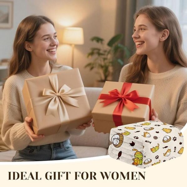 Cat Wearable Blanket with Sleeves – Cozy Flannel Snug Wrap for Women & Girls | Soft TV Sofa Throw for Cat Lovers