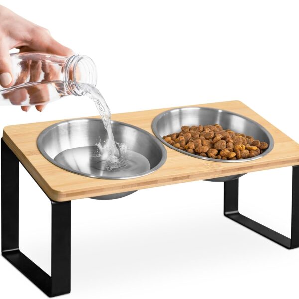 Ceramic Shallow Cat Bowls -01 Ceramic Shallow Cat Bowls — 4-Piece Set with Non-Slip Base & Spring Toys