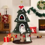 Cat Christmas Dress with Santa Hat – Festive Holiday Outfit for Cats