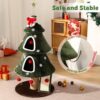 Christmas Cat Tree Tower – Festive Cat House with 2 Cozy Condos, Climbing Ladder & Sisal Posts for Indoor Cats