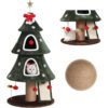Christmas Cat Tree Tower – Festive Cat House with 2 Cozy Condos, Climbing Ladder & Sisal Posts for Indoor Cats