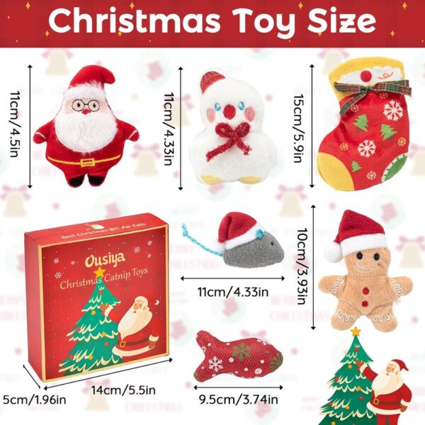 Christmas Catnip Toy Gift Set – 6-Piece Holiday Chew & Play Toys with Festive Gift Box