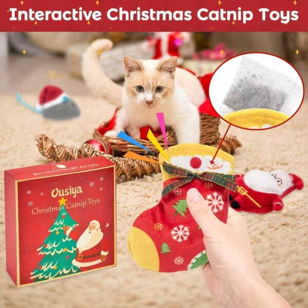 Christmas Catnip Toy Gift Set – 6-Piece Holiday Chew & Play Toys with Festive Gift Box