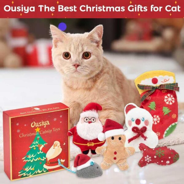 Christmas Catnip Toy Gift Set – 6-Piece Holiday Chew & Play Toys with Festive Gift Box