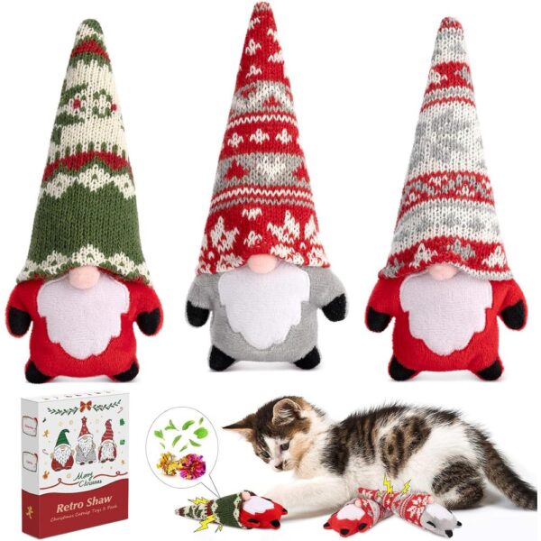 Christmas Catnip Toy Set – Interactive Holiday Chew & Kicker Toys for Indoor Cats (3-Pack)