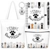 Christmas “Stay Pawsitive” Gift Set – 5-Piece Cat Lover Positive Gift Bundle | Tote Bag, Makeup Bag, Notebook, Pen & Keychain