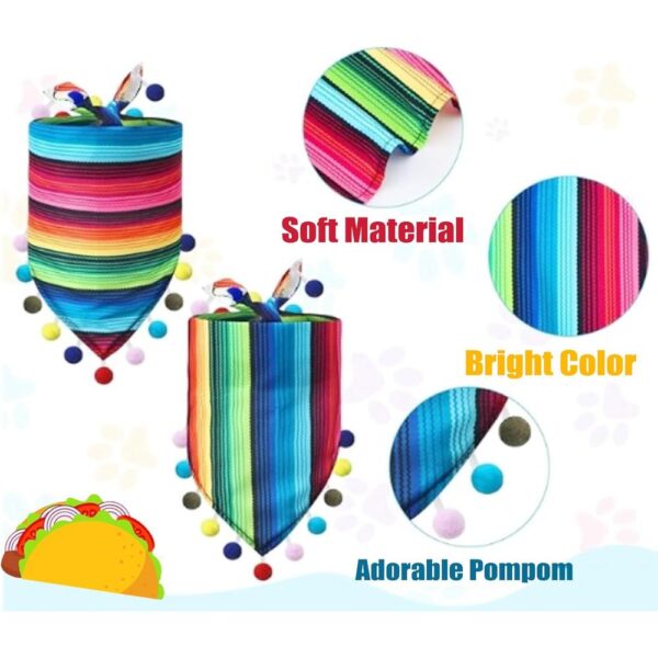 Cinco de Mayo Cat Costume Set – 5-Piece Mexican Cat Bandana, Sombrero Hat, Mustache & Accessories