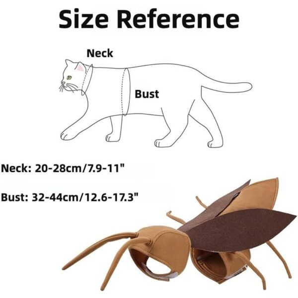 Cockroach Cat Costume – Funny Brown Jumpsuit with Antennae for Halloween, Parties & Holiday Events
