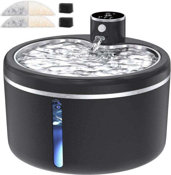 Cordless 3L Battery-Powered Cat Water Fountain — Motion Sensor, Ultra-Quiet & Stainless Steel Tray