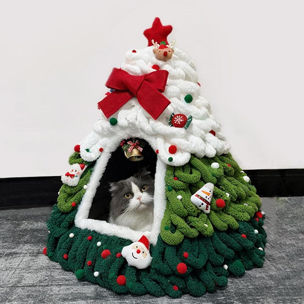 DIY Christmas Tree Cat Bed Felt Kit for Cats and Kittens