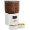 Dual-Bowl Smart Cat Feeder with Wi-Fi Control – 5L Auto Food Dispenser for Two Cats with Timed Meals & Backup Power