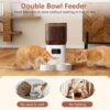 Dual-Bowl Smart Cat Feeder with Wi-Fi Control – 5L Auto Food Dispenser for Two Cats with Timed Meals & Backup Power
