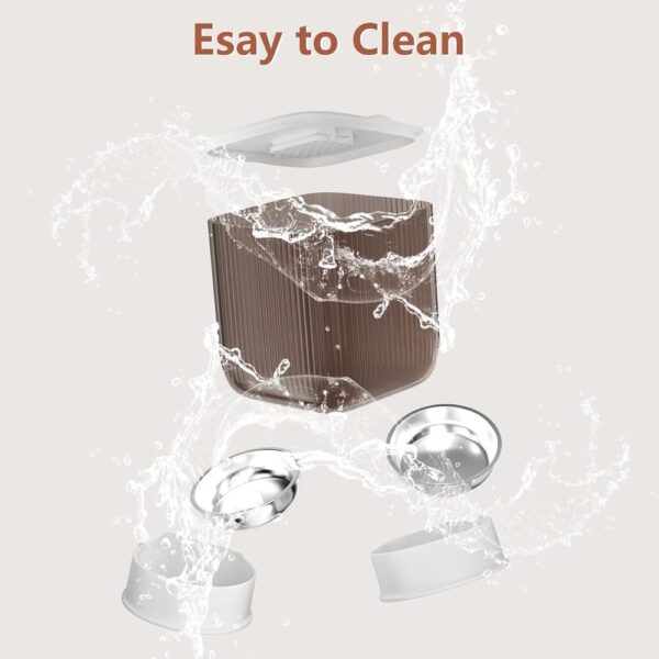 Dual-Bowl Smart Cat Feeder with Wi-Fi Control – 5L Auto Food Dispenser for Two Cats with Timed Meals & Backup Power