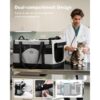 Dual-Space Travel Carrier for Two Cats – Expandable Soft-Sided Pet Carrier with Removable Divider, Reinforced Frame & Foldable Design