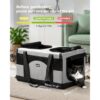 Dual-Space Travel Carrier for Two Cats – Expandable Soft-Sided Pet Carrier with Removable Divider, Reinforced Frame & Foldable Design