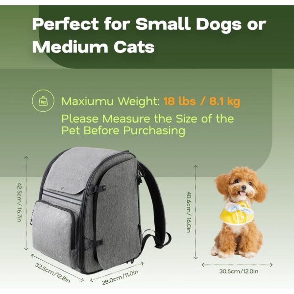 Durable Cat Carrier Backpack for Travel & Hiking – Breathable Mesh, Anti-Anxiety Curtain, Safety Strap & Storage Pockets