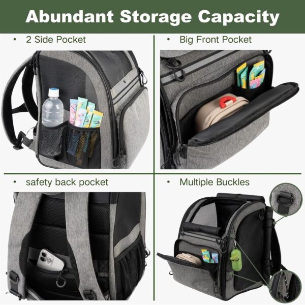 Durable Cat Carrier Backpack for Travel & Hiking – Breathable Mesh, Anti-Anxiety Curtain, Safety Strap & Storage Pockets