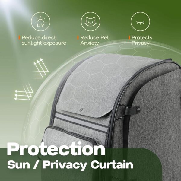 Durable Cat Carrier Backpack for Travel & Hiking – Breathable Mesh, Anti-Anxiety Curtain, Safety Strap & Storage Pockets