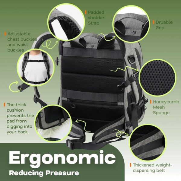 Durable Cat Carrier Backpack for Travel & Hiking – Breathable Mesh, Anti-Anxiety Curtain, Safety Strap & Storage Pockets