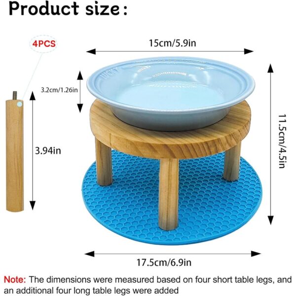 Elevated Ceramic Cat Bowls — Adjustable Wooden Stand, Whisker-Friendly Wide Dishes & Anti-Vomit Feeding Design