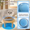 Elevated Ceramic Cat Bowls — Adjustable Wooden Stand, Whisker-Friendly Wide Dishes & Anti-Vomit Feeding Design