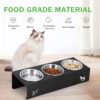 Elevated Triple Stainless Steel Cat Food Bowl — 15° Tilt, Anti-Vomit Design & Non-Slip Stand