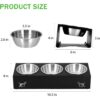 Elevated Triple Stainless Steel Cat Food Bowl — 15° Tilt, Anti-Vomit Design & Non-Slip Stand