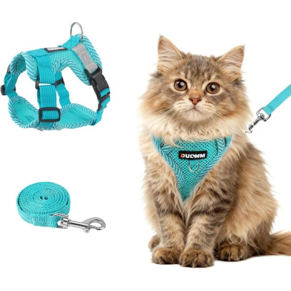 Escape-Proof Cat Harness & Leash Set – Adjustable Breathable Mesh Vest with Reflective Strips for Indoor & Outdoor Cats