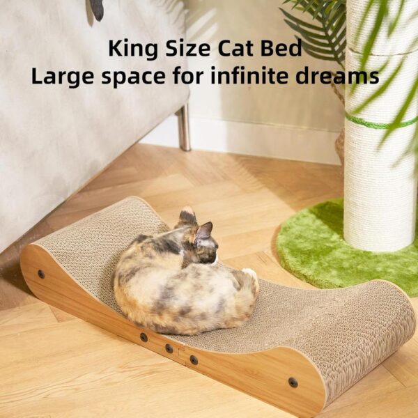 Extra-Large Curved Cat Scratcher Lounge — 27.5" Cardboard Sofa Bed for Stretching, Napping & Play
