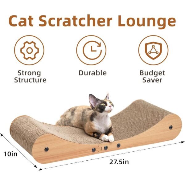 Extra-Large Curved Cat Scratcher Lounge — 27.5" Cardboard Sofa Bed for Stretching, Napping & Play