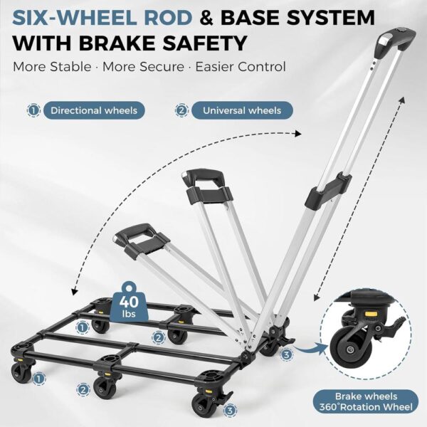 Extra Large Double Cat Carrier with Lockable Wheels – 2-in-1 Convertible Rolling Travel Crate for 2 Cats, 40 lb Capacity, Foldable with Multi-Entry Mesh Windows