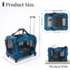 Extra Large Rolling Cat Carrier with Wheels – Soft-Sided XL Pet Travel Bag for Big Cats & Two Cats (Up to 55 lbs), Breathable Mesh & Upgraded 2025 Design