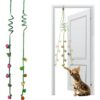 Hanging Cat Kicker Toy – Durable Catnip Plush with Spring & Bell for Window or Door Mount Play