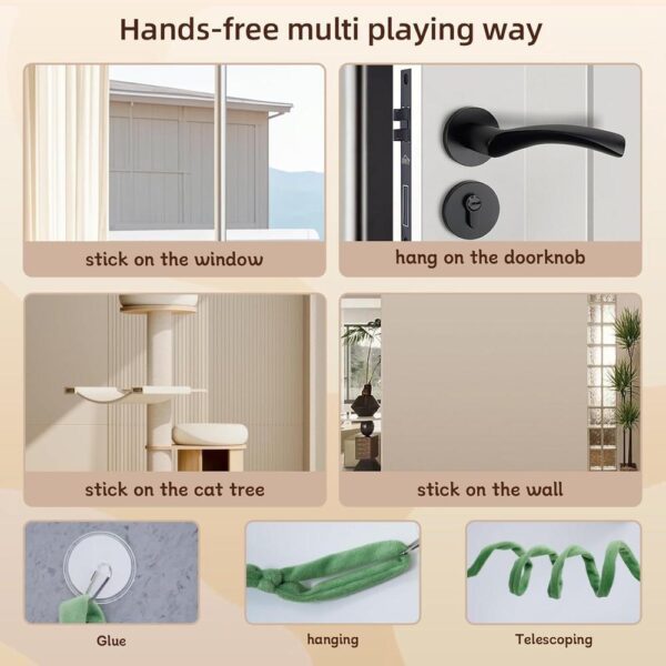 Hanging Cat Kicker Toy – Durable Catnip Plush with Spring & Bell for Window or Door Mount Play