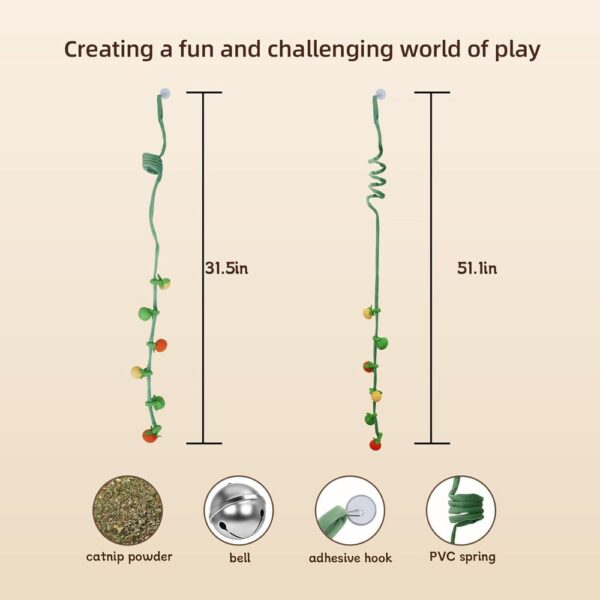 Hanging Cat Kicker Toy – Durable Catnip Plush with Spring & Bell for Window or Door Mount Play