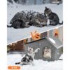 Heated Outdoor Cat House – Insulated Winter Shelter with Adjustable Heating Pad & Timer (21×13.6×15.4 in)