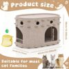 Indoor Felt Cat House Hideaway – Cozy Covered Cat Bed with Play Bell & Dual Entrances, Durable Felt Cave for Cats up to 14 lbs