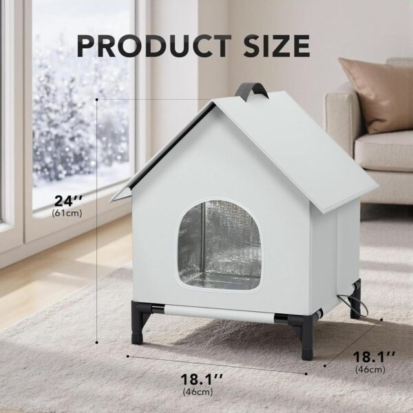 Insulated Weatherproof Outdoor & Indoor Cat House – Self-Warming Winter Shelter with Raised Base & Foldable Design (18×18×24 in)