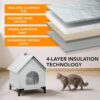 Insulated Weatherproof Outdoor & Indoor Cat House – Self-Warming Winter Shelter with Raised Base & Foldable Design (18×18×24 in)
