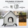 Insulated Weatherproof Outdoor & Indoor Cat House – Self-Warming Winter Shelter with Raised Base & Foldable Design (18×18×24 in)