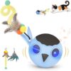 Interactive Motion-Activated Cat Toy – USB Rechargeable Smart Rolling Ball with Feather Tail, Chirping Sounds & LED Lights