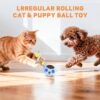 Interactive Motion-Activated Cat Toy – USB Rechargeable Smart Rolling Ball with Feather Tail, Chirping Sounds & LED Lights